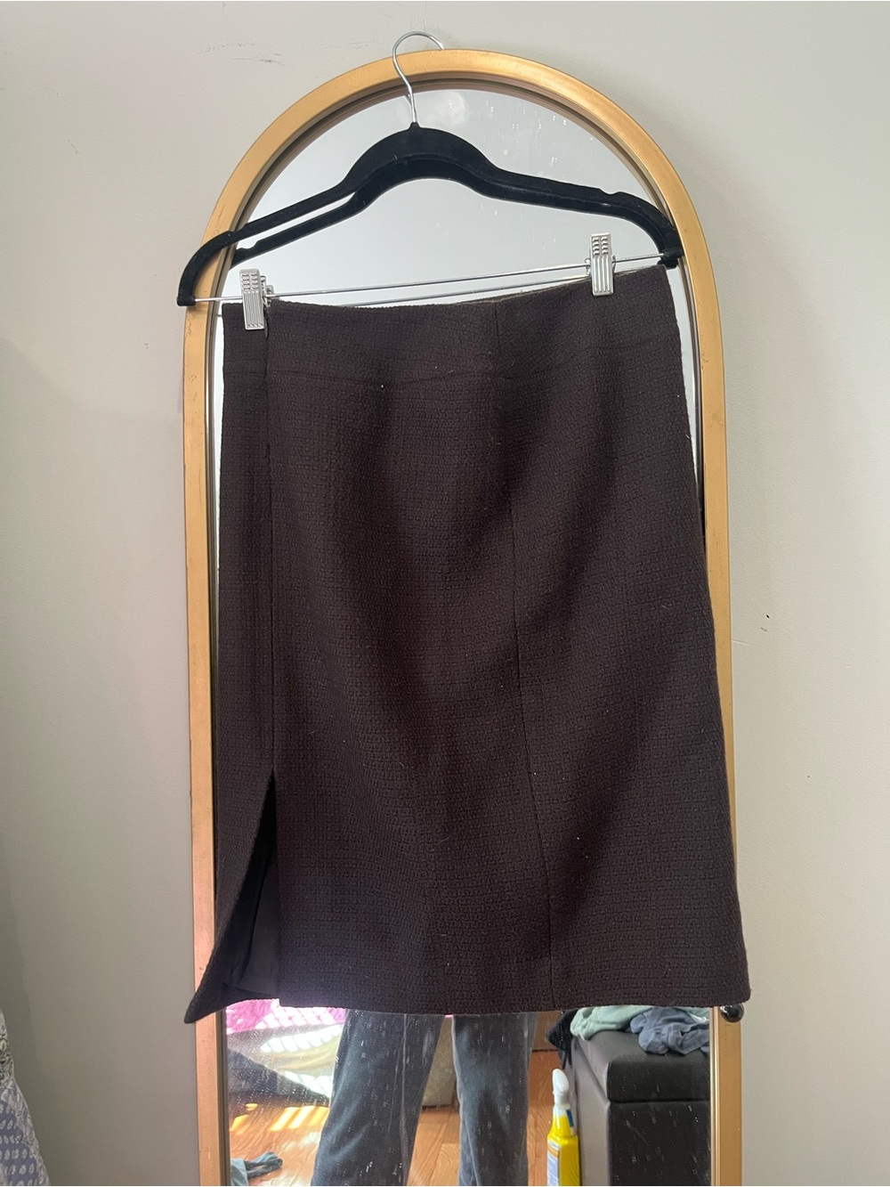 Ann Taylor Dark Brown Pencil Skirt with Front Slit (size 4) OPEN TO TRADES!